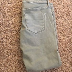 Light green ankle skinny jeans